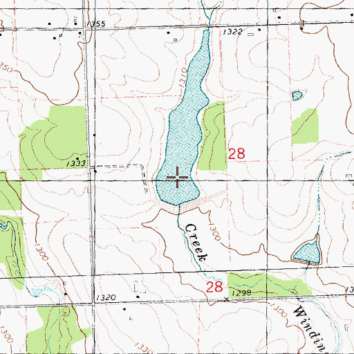 Topographic Map of Winding Creek Rearing Pond 3WR481 Dam, WI