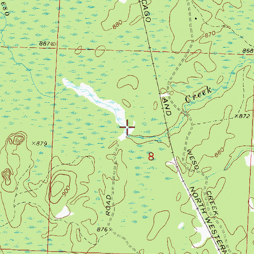 Topographic Map of Weso Creek Flowage 5, WI