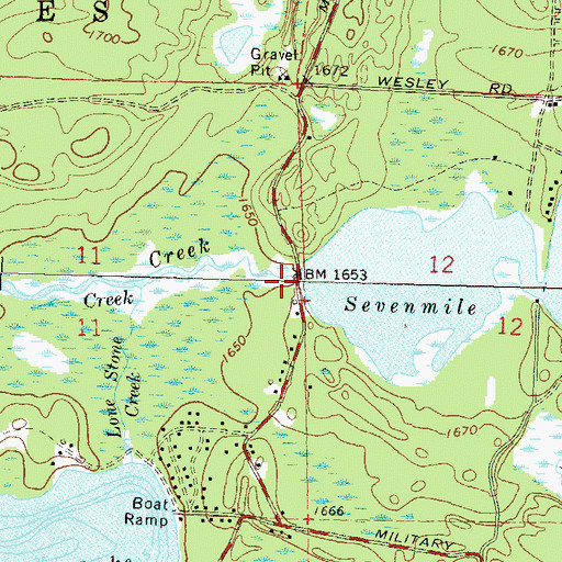 Topographic Map of Seven Mile Lake 14, WI