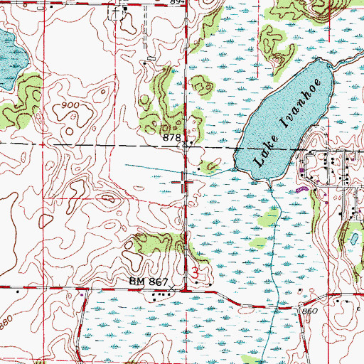 Topographic Map of Val Sauer H 820 Dam, WI