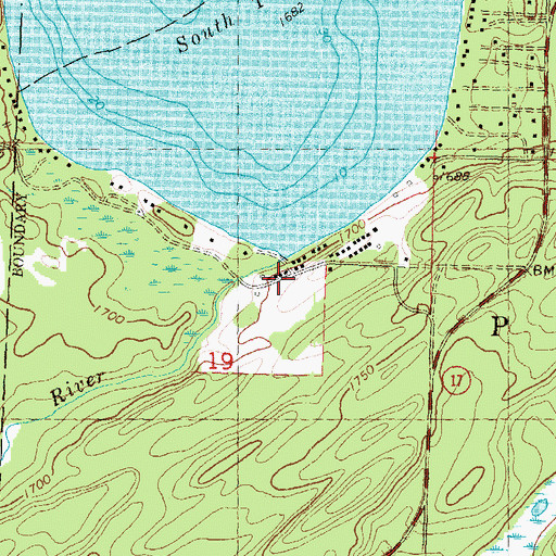 Topographic Map of Twin Lakes 2WP264 Dam, WI