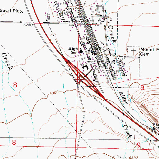 Topographic Map of Interchange 15, MT