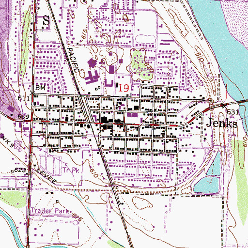 Topographic Map of First Christian Church-Jenks, OK
