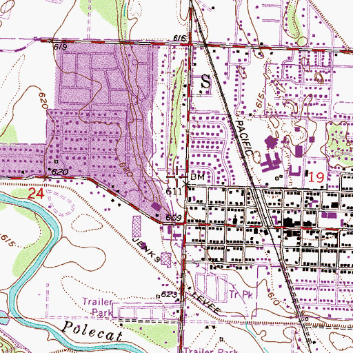 Topographic Map of River Oaks Christian Church, OK