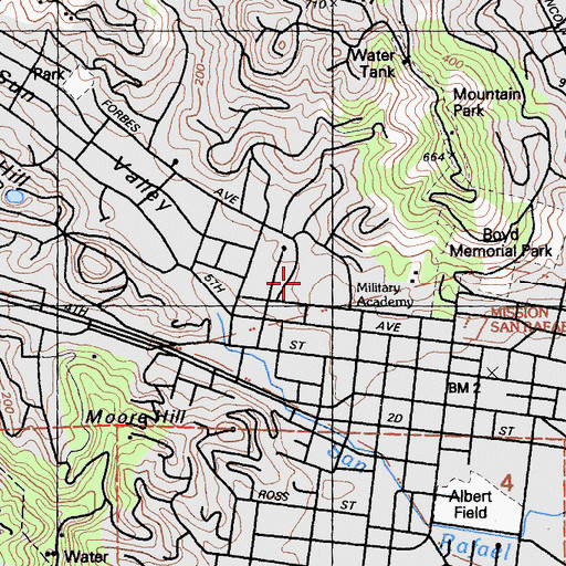 Topographic Map of Foster Hall, CA