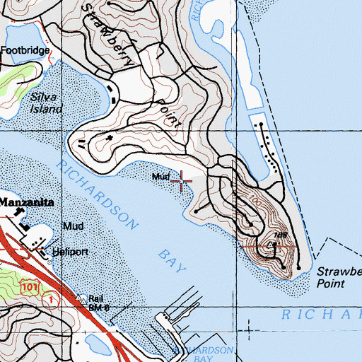 Topographic Map of Brickyard Park, CA