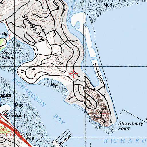Topographic Map of Harbor Point Racquet and Beach Club, CA