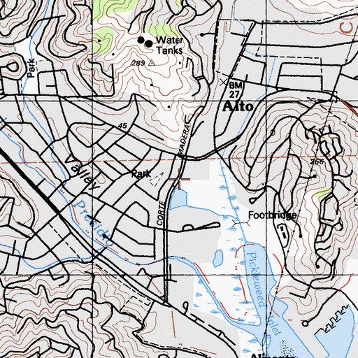 Topographic Map of Mill Valley Youth Center, CA