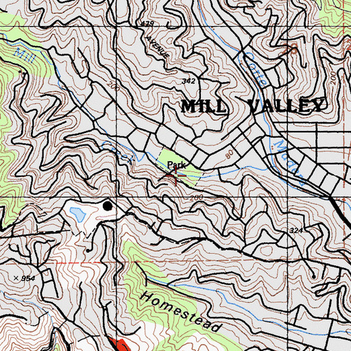 Topographic Map of Reads Mill (historical), CA