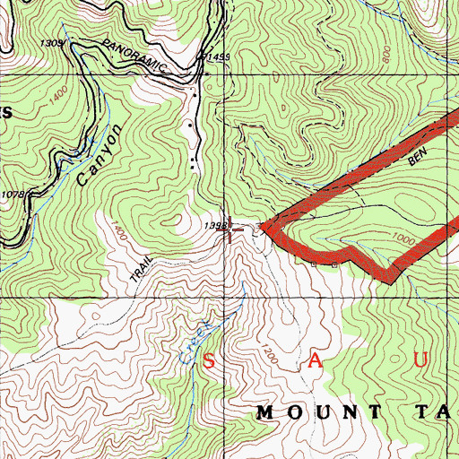 Topographic Map of Cardiac Hill, CA