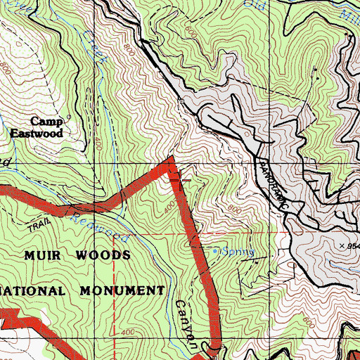 Topographic Map of Ocean View Trail, CA