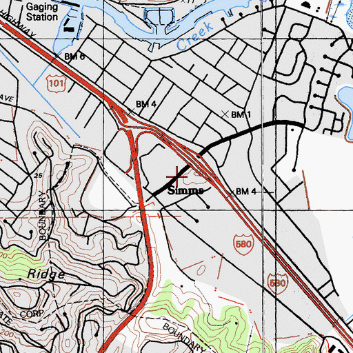 Topographic Map of San Rafael Post Office, CA