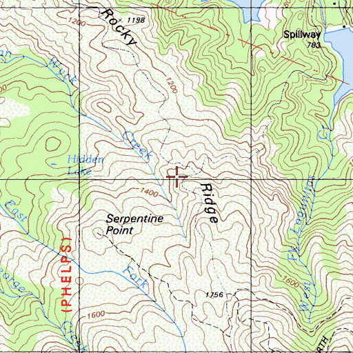 Topographic Map of Bay Tree Junction, CA