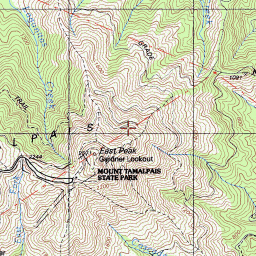 Topographic Map of North Knee, CA