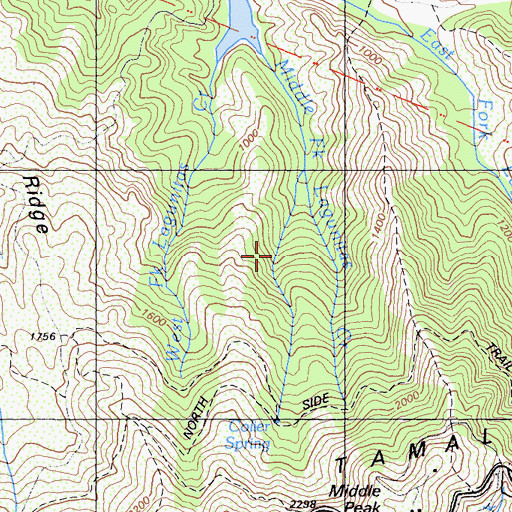 Topographic Map of Colier Spring Trail, CA