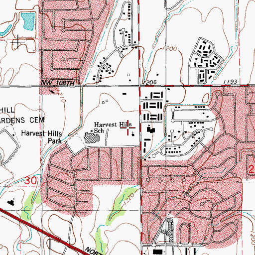 Topographic Map of Church of the Holy Cross, OK