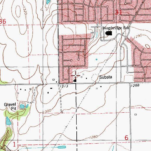 Topographic Map of Gethsemane Lutheran Church, OK