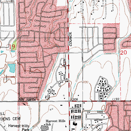 Topographic Map of Grace Presbyterian Church, OK