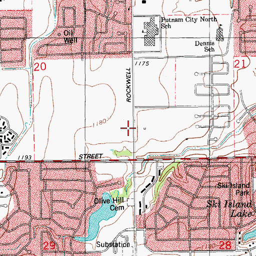 Topographic Map of Grace Church, OK
