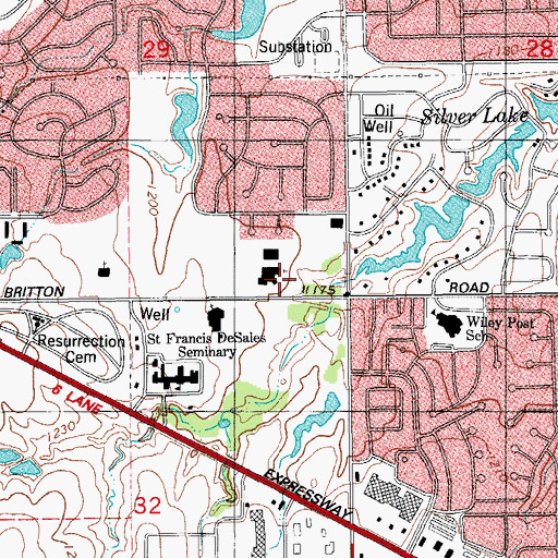 Topographic Map of Metropolitan Baptist Church, OK