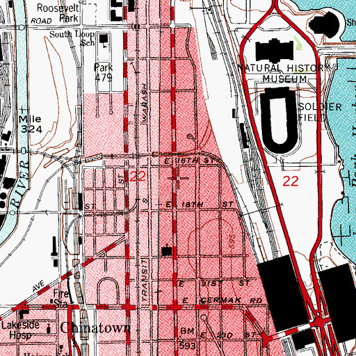 Topographic Map of Chicago Technical College, IL