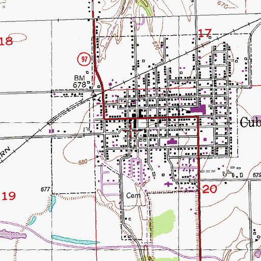 Topographic Map of Spoon River Public Library, IL