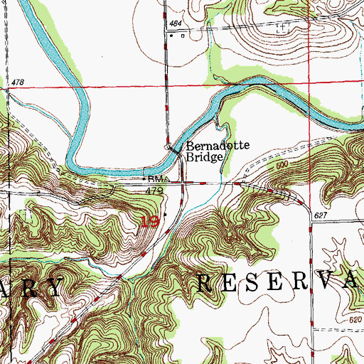 Topographic Map of Bernadotte (historical), IL