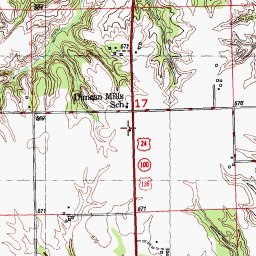 Topographic Map of Isabel Church, IL