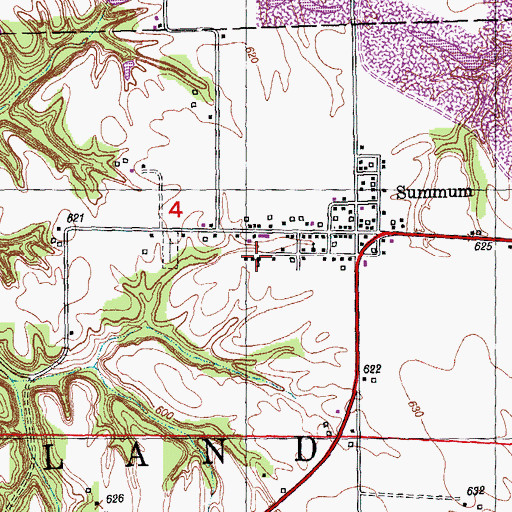 Topographic Map of Summum School (historical), IL