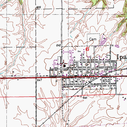 Topographic Map of Ipava School (historical), IL
