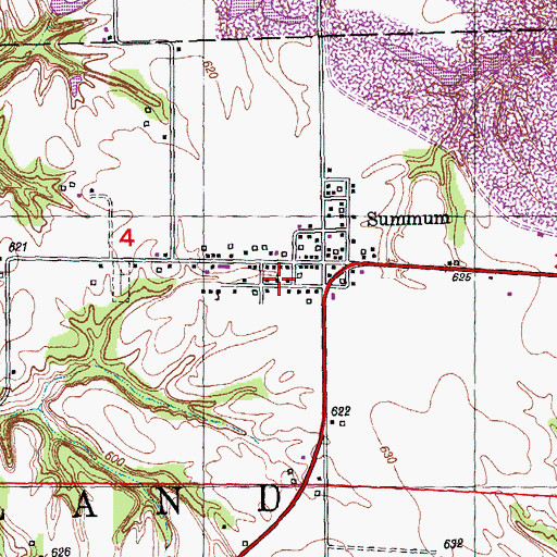Topographic Map of Summum Dunkard Church, IL