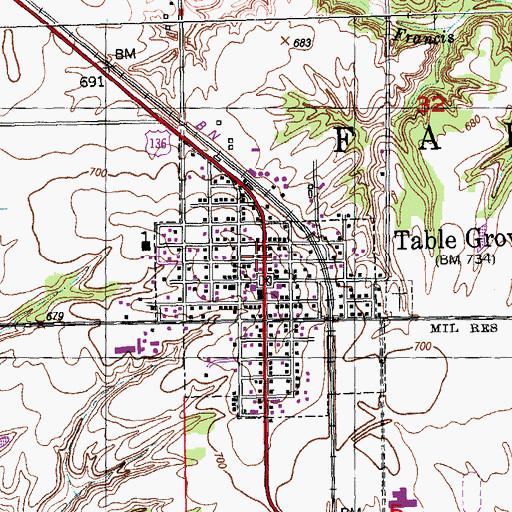 Topographic Map of Table Grove Community Church, IL