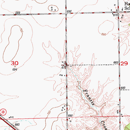Topographic Map of Hughes Centennial Farm, IL
