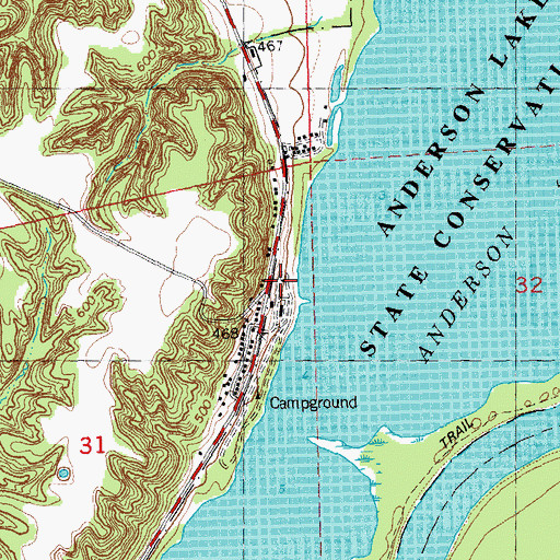 Topographic Map of North Campground, IL