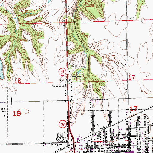 Topographic Map of Pleasant Row Orchard, IL