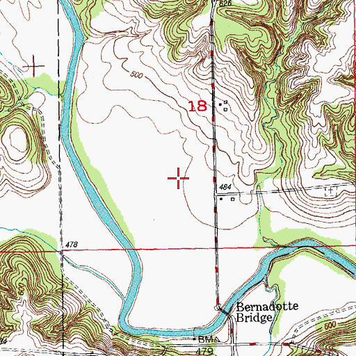 Topographic Map of Turner Farms, IL