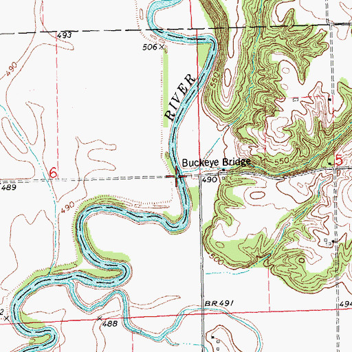 Topographic Map of Whites Ferry (historical), IL