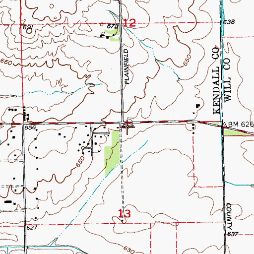 Topographic Map of Bethel School (historical), IL