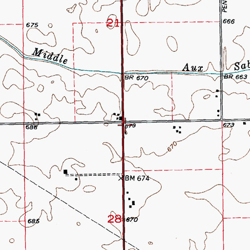 Topographic Map of Brown School (historical), IL