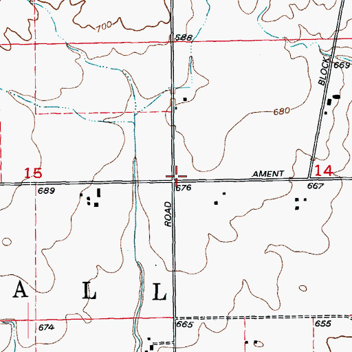 Topographic Map of Kendall School (historical), IL