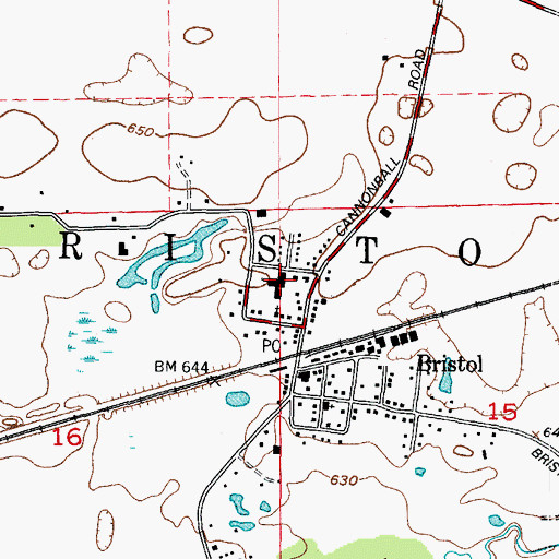 Topographic Map of Bristol Grade School, IL