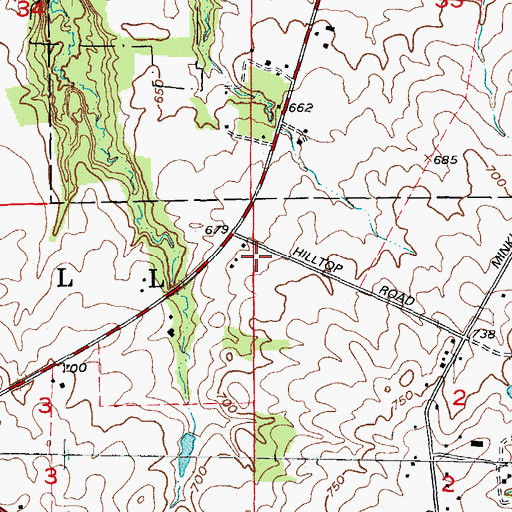 Topographic Map of Minkler School (historical), IL