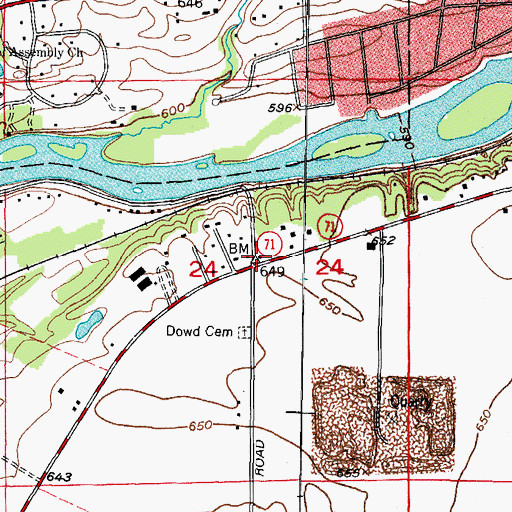Topographic Map of Cutler School (historical), IL