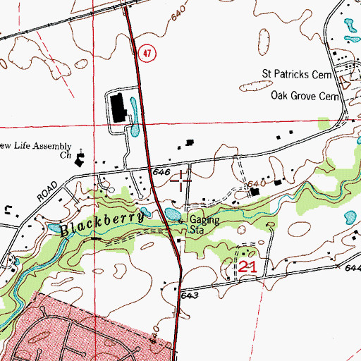 Topographic Map of Boomer School (historical), IL