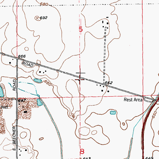 Topographic Map of Raymond School (historical), IL