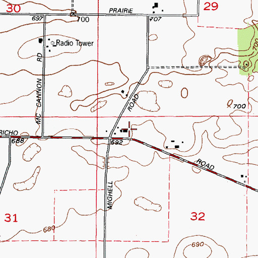 Topographic Map of Blackberry Creek School (historical), IL