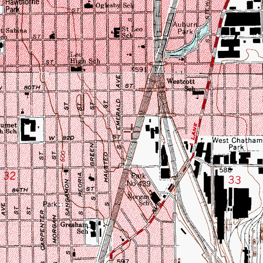Topographic Map of North Englewood, IL