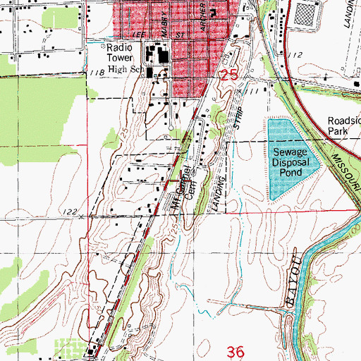 Topographic Map of Mount Carmel Cemetery, AR