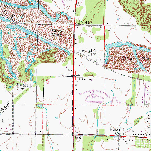 Topographic Map of Fredonia (historical), IL
