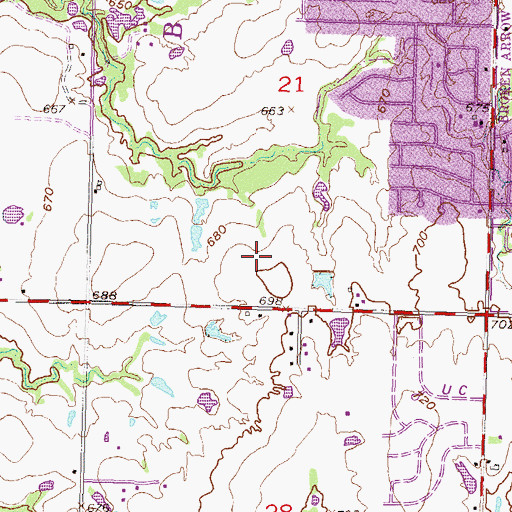 Topographic Map of Wolf Creek Elementary School, OK